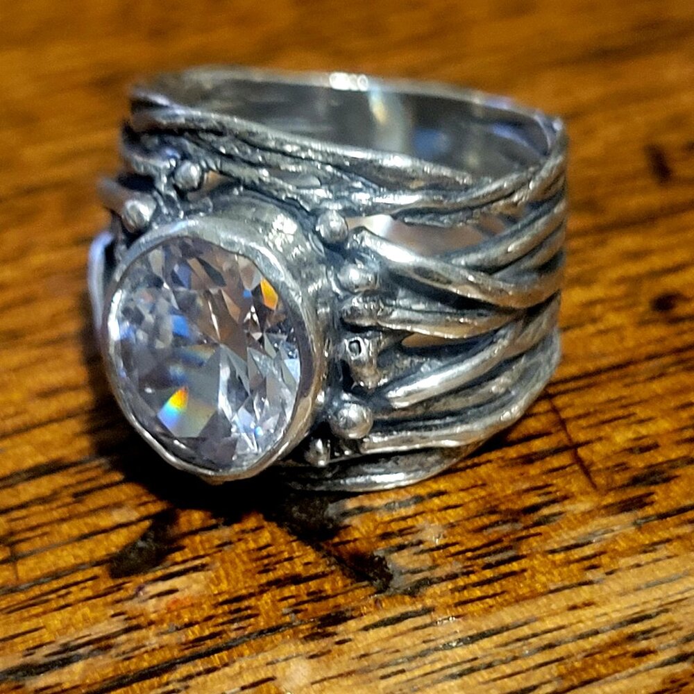 Large CZ SILPADA sterling silver ring, 8.75